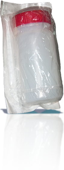 Envase con tubo de ensayo para recogida de muestras de orina empaquetado